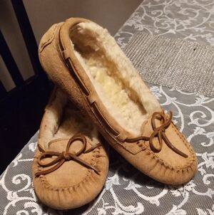 Cozy Tan Moccasin Slippers UGG